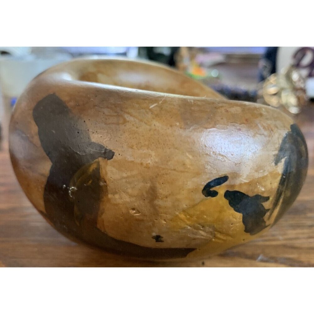 Primitive Clay Bowl Horses Cave Painting Style‎ - Picture 2 of 7